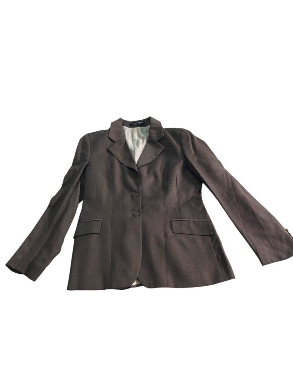 RJ Classics Sterling Womens Brown Blazer 8R Three-Button Tailored Jacket DH5